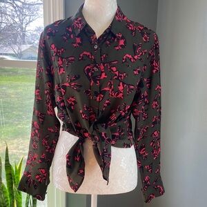 Banana Republic Pieced Silk Boyfriend Shirt